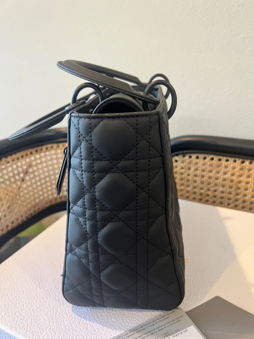 Medium Lady Dior Bag Black Ultramatte Cannage Calfskin